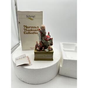 Norman Rockwell Schmid Music Box Santas Helpers We Wish You a Merry Christmas